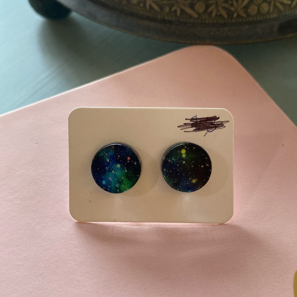 🌓Handmade Acrylic Galaxy Earrings